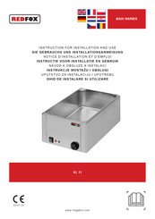 Redfox VL 11 Instructions For Installation And Use Manual