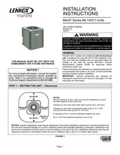Lennox Merit ML14XC1-018-230A Installation Instructions Manual