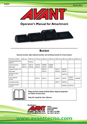 Avant General Bucket 200 2 Series Operator's Manual
