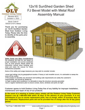 OLT SunShed SSGS1216-FJ-Metal Assembly Manual