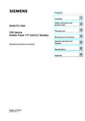 Siemens SIMATIC HMI 177 Operating Instructions Manual