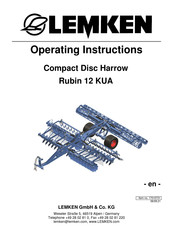 LEMKEN Rubin 12 KUA Operating Instructions Manual