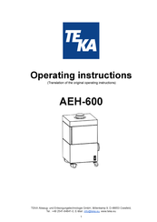 Teka AEH-600 Operating Instructions Manual