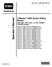 Toro 74052 Operator's Manual