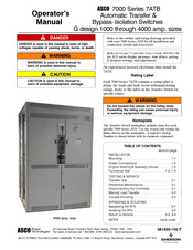 Emerson ASCO 7000 Series Operator's Manual