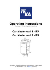 Teka CartMaster wall 1-IFA Operating Instructions Manual