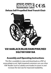 aidapt VA166HAM Assembly And Operating Instructions Manual