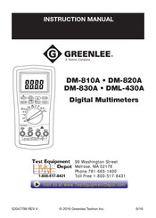 Textron Greenlee DM-830A Instruction Manual