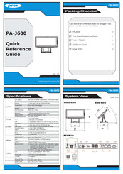 Protech prox PA-J600 Quick Reference Manual
