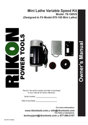Rikon Power Tools 79-100VS Owner's Manual