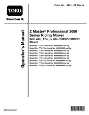 Toro Z Master Professional 2000 Series Operator's Manual