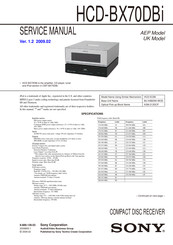 Sony HCD-BX70DBi Service Manual