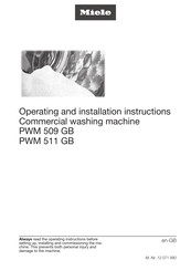 Miele PWM 511 GB Operating And Installation Instructions