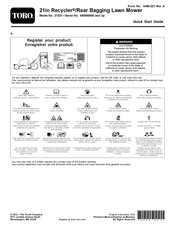 Toro Recycler 21321 Quick Start Manual