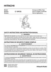 Hitachi C 10FCG Safety Instructions And Instruction Manual