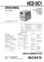 Sony HCD-DC1 Service Manual