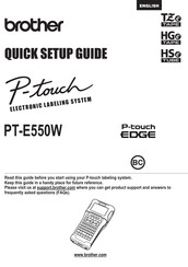 Brother P-Touch PT-E550WNIVP Quick Setup Manual