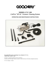 Goodway CoilVac CVC-100 Operating And Maintenance Instructions Manual