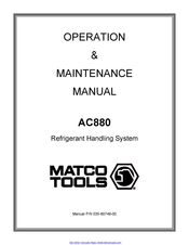 Matco Tools AC880 Operation & Maintenance Manual