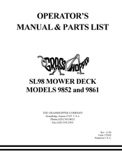 Grasshopper SL98 Series Operator's Manual & Parts List