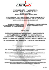 Ferlux FORNO (VISTO) Instructions For Installation, Use And Maintenance Manual