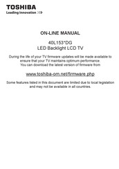 Toshiba 40L153*DG Online Manual