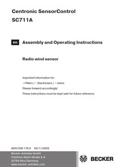 Becker Centronic SensorControl SC711A Assembly And Operating Instructions Manual