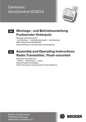 Becker Centronic VarioControl VC421A Assembly And Operating Instructions Manual