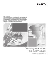 Asko BO6CO4I3-42 Operating Instructions Manual