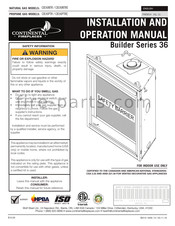 Continental Fireplaces Builder 36 Series Installation And Operation Manual