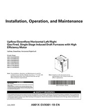 Trane A801X100CM5SD Installation, Operation And Maintenance Manual