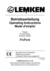 LEMKEN FixPack R 150 Operating Instructions Manual