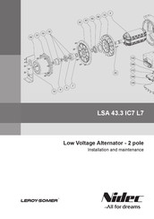 Nidec LEROY-SOMER LSA 43.3 IC7 L7 Installation And Maintenance Manual