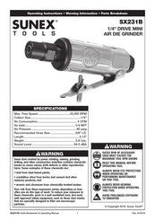 Sunex Tools SX231B Operating Instructions Manual