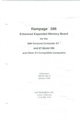 AST RESEARCH Rampage 286 Manual