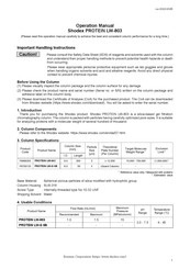 Shodex PROTEIN LW-803 Operation Manual