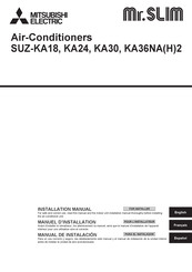 Mitsubishi Electric Mr. SLIM SUZ-KA30NA2 Installation Manual