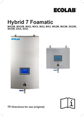 Ecolab Hybrid 7 Foamatic MA2iM Directions For Use Manual