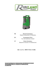 Ribimex Ribiland PRPVC753AS User And Maintenance Manual