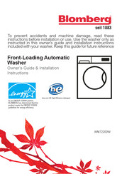 Blomberg DV 17600 W Owner's Manual And Installation Instructions