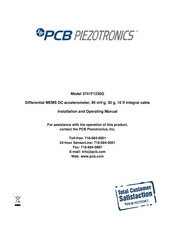 PCB Piezotronics 3741F1230G Installation And Operating Manual