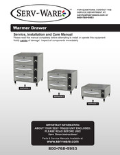 SERV-WARE SWPWDS-2 Service, Installation And Care Manual