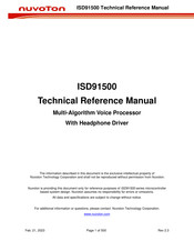 Nuvoton ISD91500 Technical Reference Manual