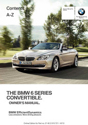 BMW 6 SERIES CONVERTIBLE Owner's Manual