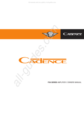 Cadence FXA Series Owner's Manual