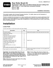 Toro Reelmaster 3555 Series Installation Instructions Manual