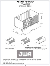 JWA FRANNIE 76374 Assembly Instruction Manual