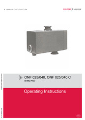 Pfeiffer Vacuum ONF 025 Operating Instructions Manual
