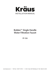 Kraus Bolden FF-104SFS Installation Manual