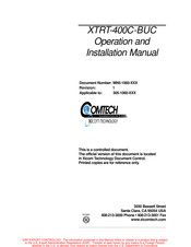 Comtech EF Data XTRT-400C-BUC Operation And Installation Manual